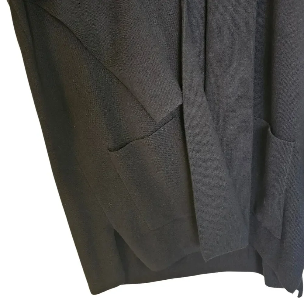 J. Crew Chelsea Sweater Blazer Black Open Front Knit Jacket Size Medium